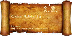 Kluka Mihály névjegykártya