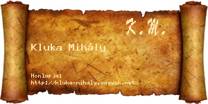 Kluka Mihály névjegykártya